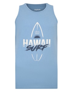 Bigdude Hawaii Print Weste Hellblau